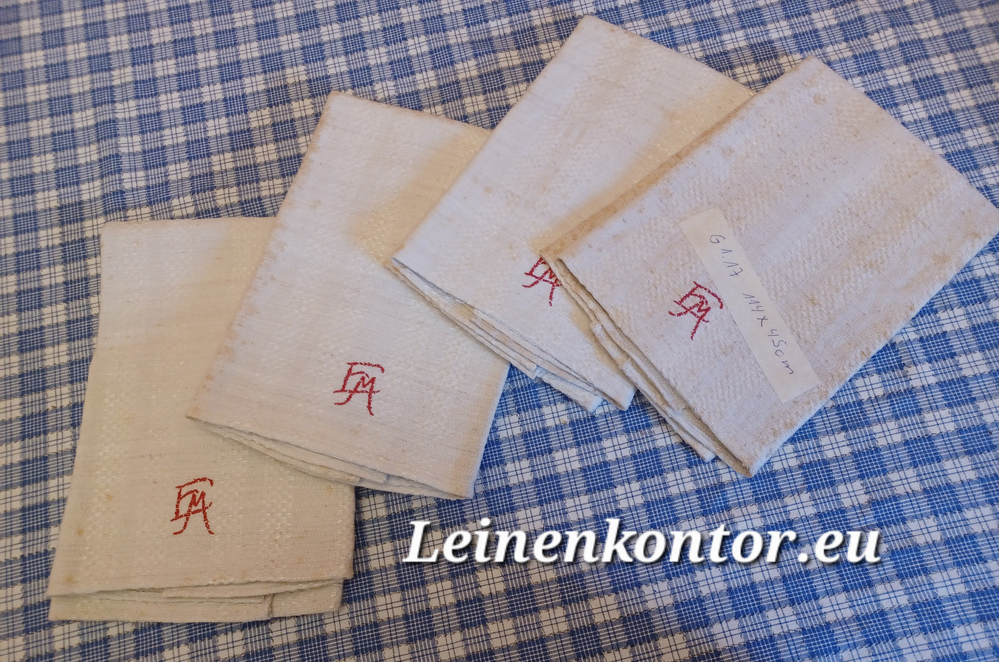 G1.17 (114cm x 45cm) Halbleinenhandtücher Geschirrhandtuch Altes Bauerleinen Landhaus Leinenstoff Leinenhandtücher