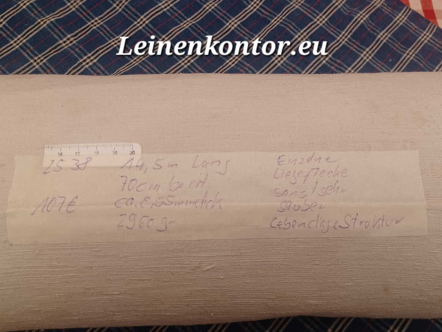 25.38 (14,5m x 0,70m x 0,55mm) Leinen Landhaus Leinenstoff Leinenballen