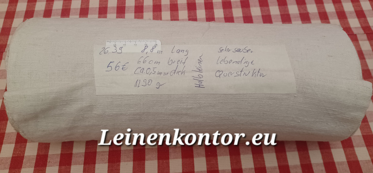 Suchen 26.39 (8,8m x 0,66m x 0,5mm, 1290gr) Halbleinen Leinen Landhaus Leinenstoff Leinenballen