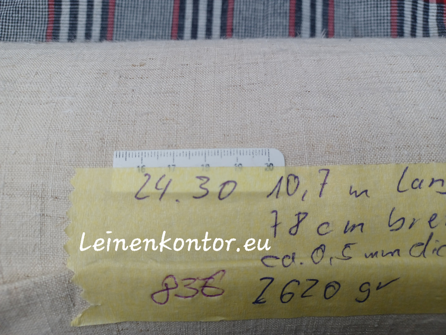 24.30 (10,7m x 0,78m x 0,5mm) Altes Bauernleinen Landhaus Leinenstoff Leinenballen