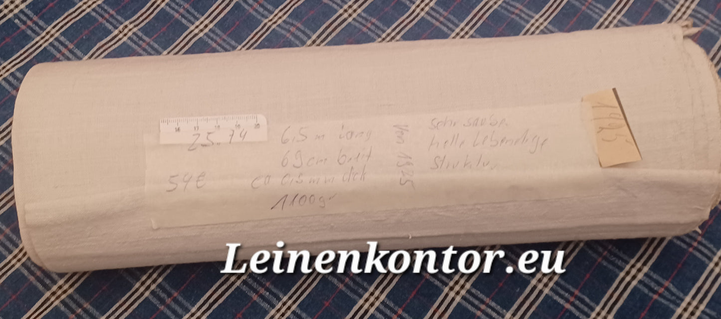 25.74 (6,5m x 0,69m x 0,5mm, 1100gr) Bauernleinen Leinen Landhaus Leinenstoff Leinenballen