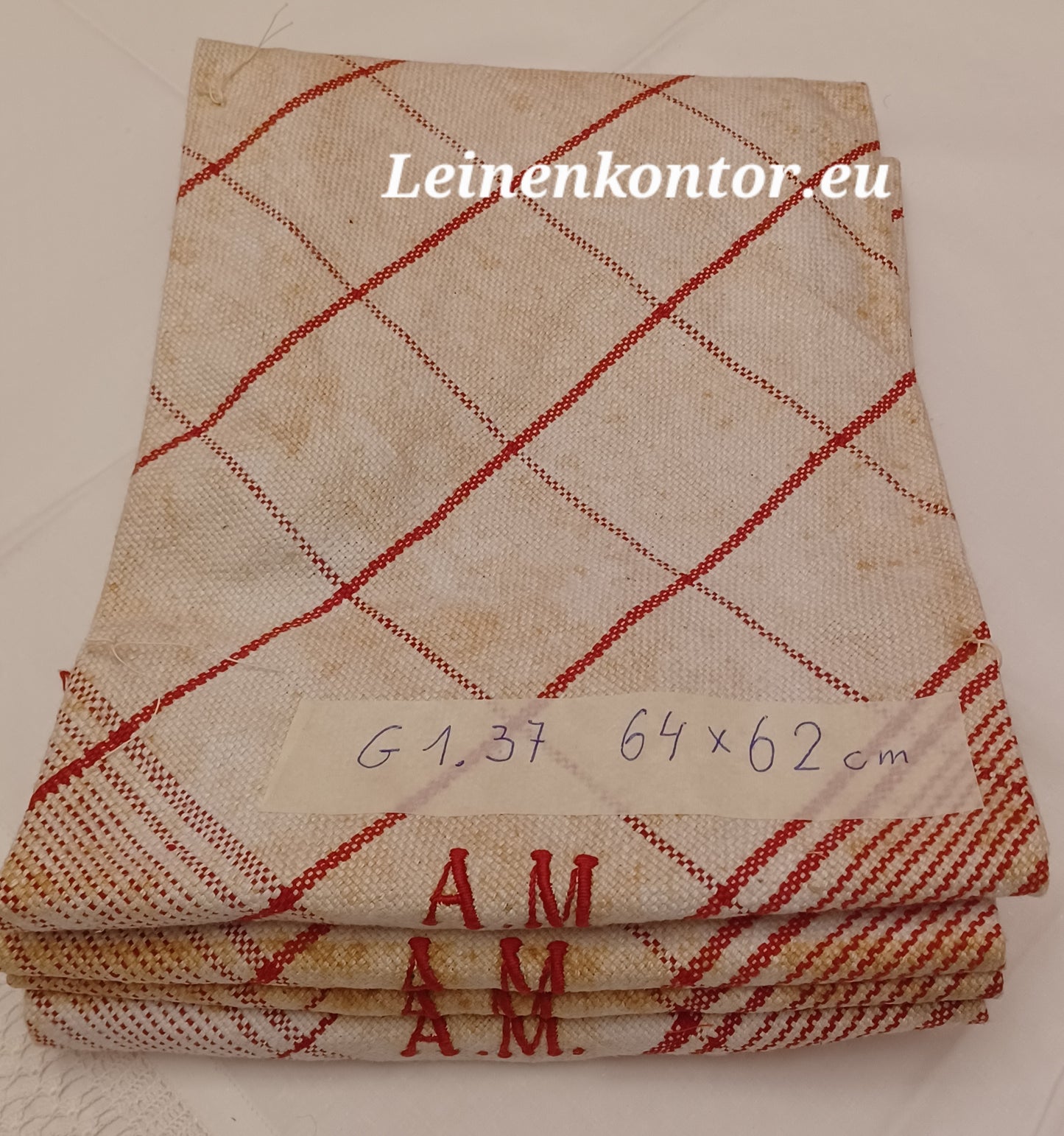 G1.37 (64cm x 62cm) Halbleinenhandtücher Geschirrhandtuch Altes Bauerleinen Landhaus Leinenstoff Leinenhandtücher