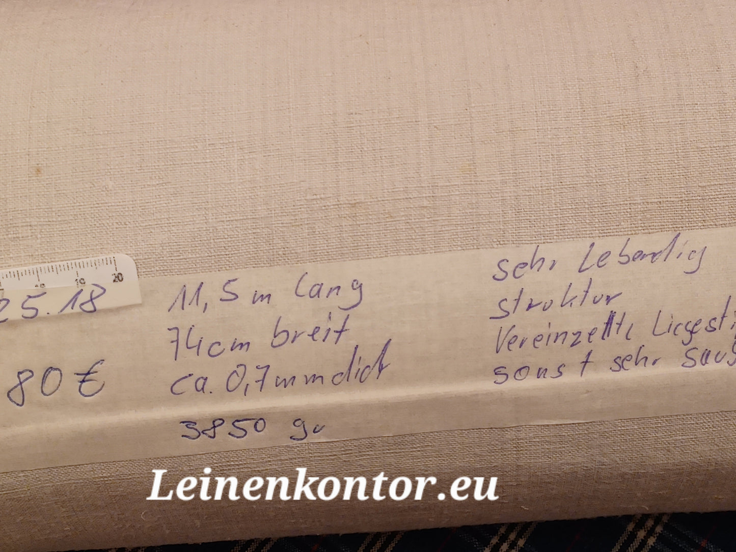 25.18 (11,5m x 0,74m x 0,7mm) Leinen Landhaus Leinenstoff Leinenballen