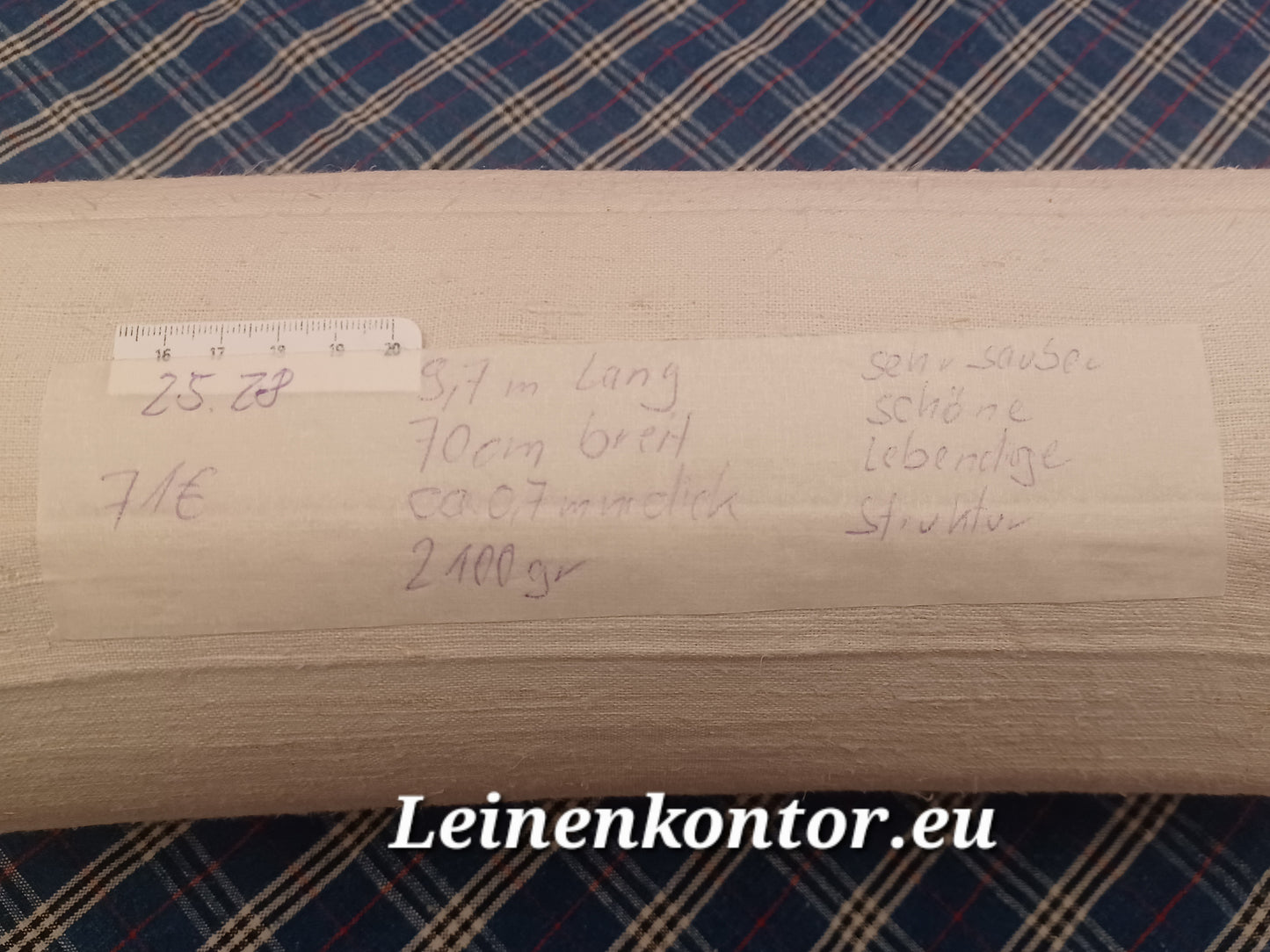 25.28 (9,7m x 0,70m x 0,7mm) Leinen Landhaus Leinenstoff Leinenballen