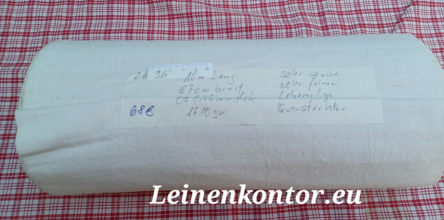 26.96 (10m x 0,67m x 0,45mm, 1610gr) Leinen Landhaus Leinenstoff Leinenballen