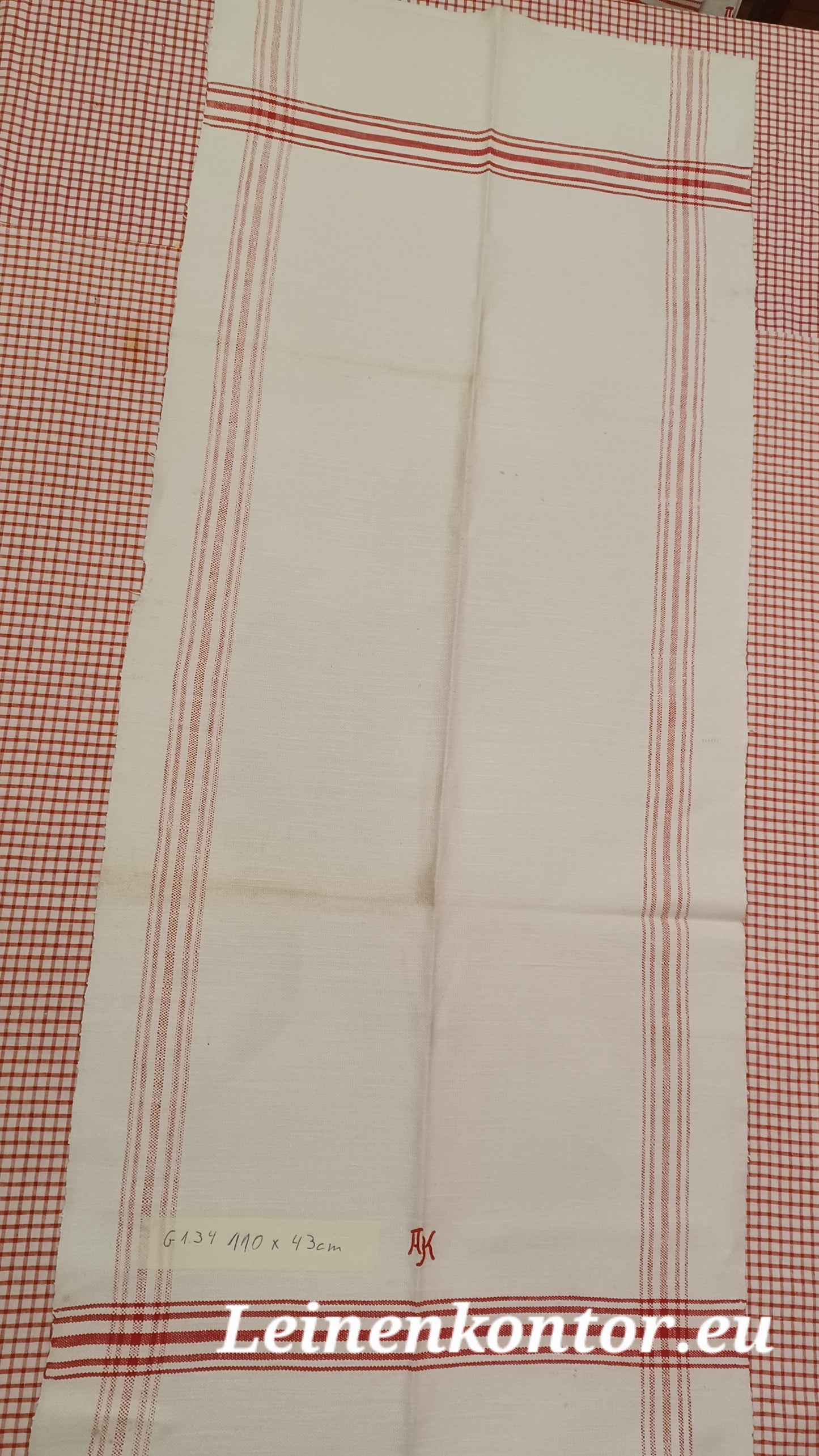 G1.34 (110cm x 43cm) Geschirrhandtuch Altes Bauerleinen Landhaus Leinenstoff Leinenhandtücher