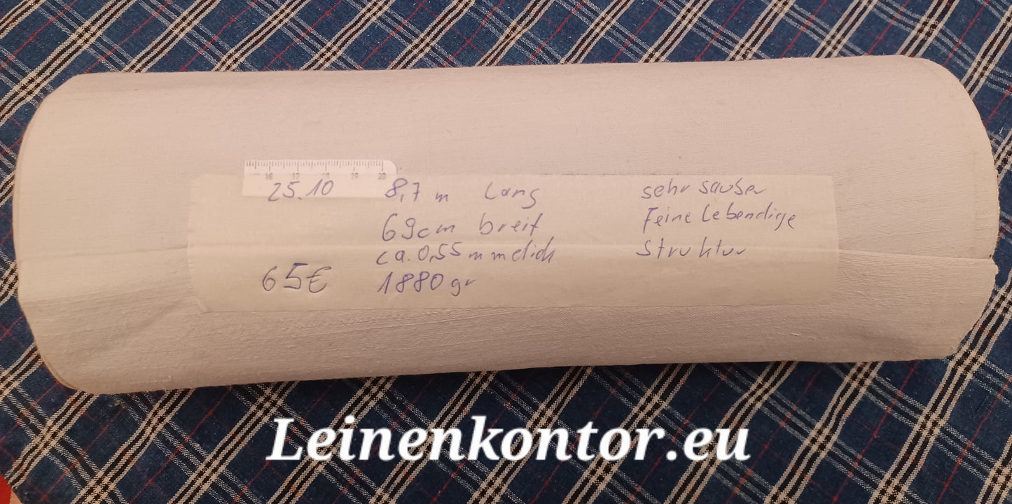 25.10 (8,7m x 0,69m x 0,55mm) Leinen Landhaus Leinenstoff Leinenballen