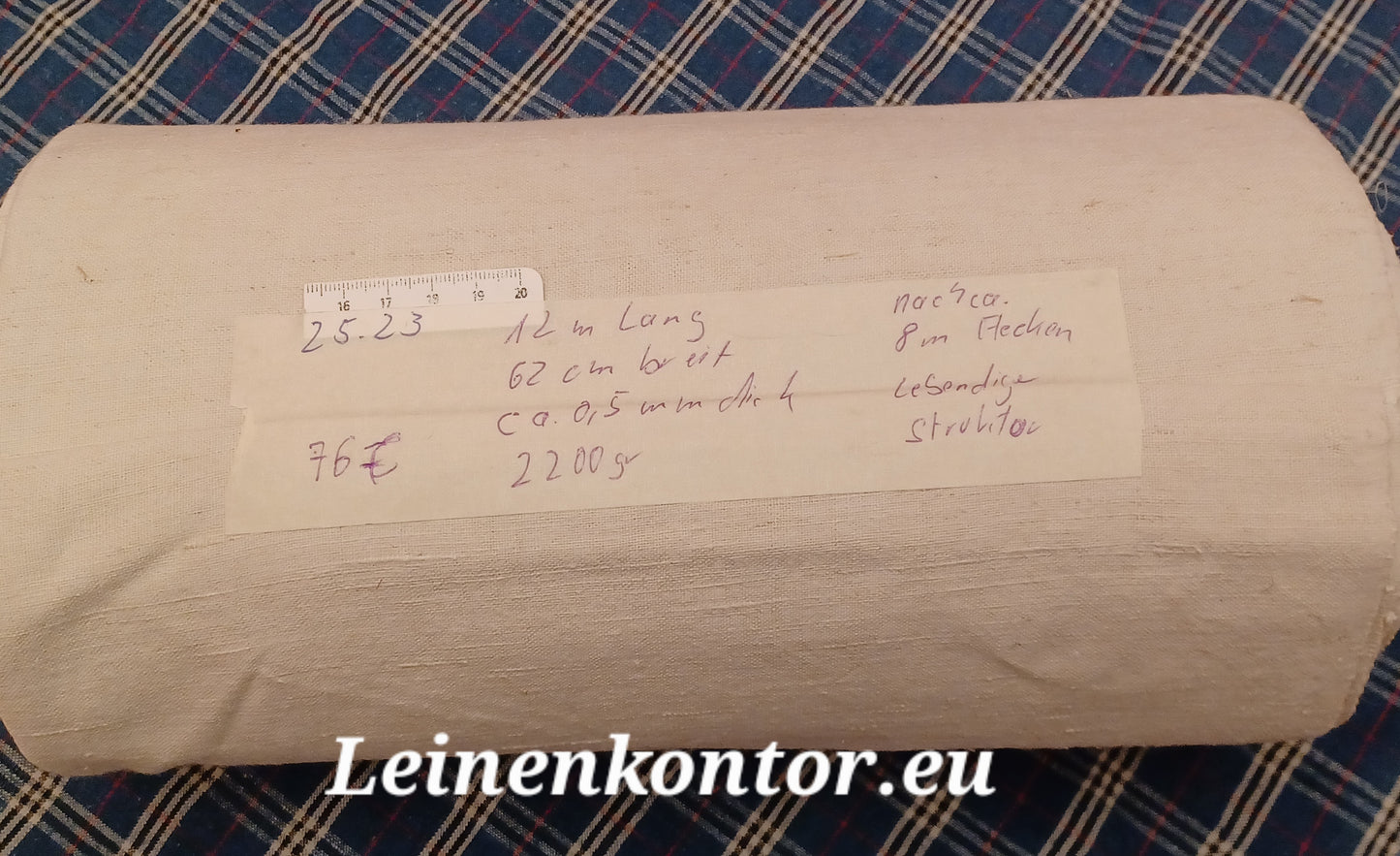 25.33 (10,3m x 0,67m x 0,55mm) Leinen Landhaus Leinenstoff Leinenballen