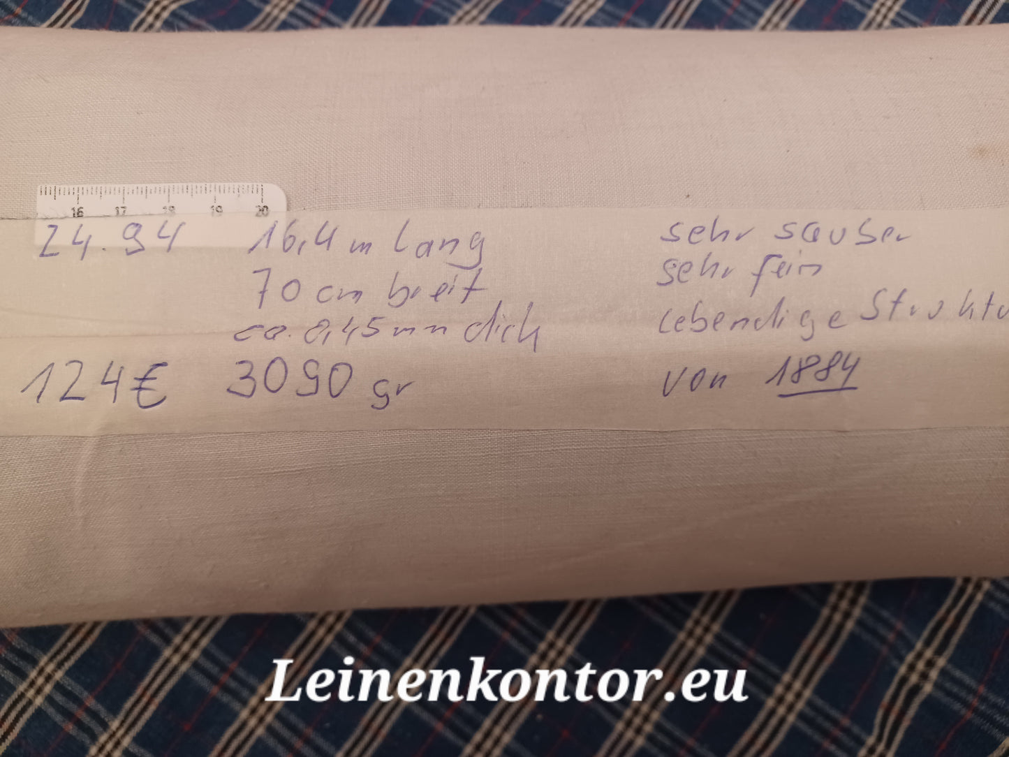 24.94 (16,4m x 0,70m x 0,45mm) Leinen Landhaus Leinenstoff Leinenballen