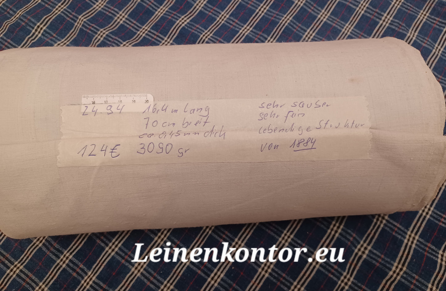 24.94 (16,4m x 0,70m x 0,45mm) Leinen Landhaus Leinenstoff Leinenballen