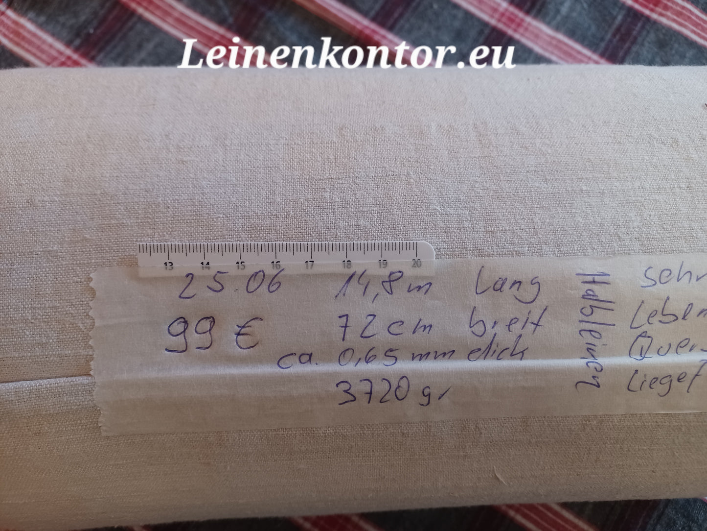 25.06 (14,8m x 0,72m x 0,65mm) Leinen Landhaus Leinenstoff Leinenballen