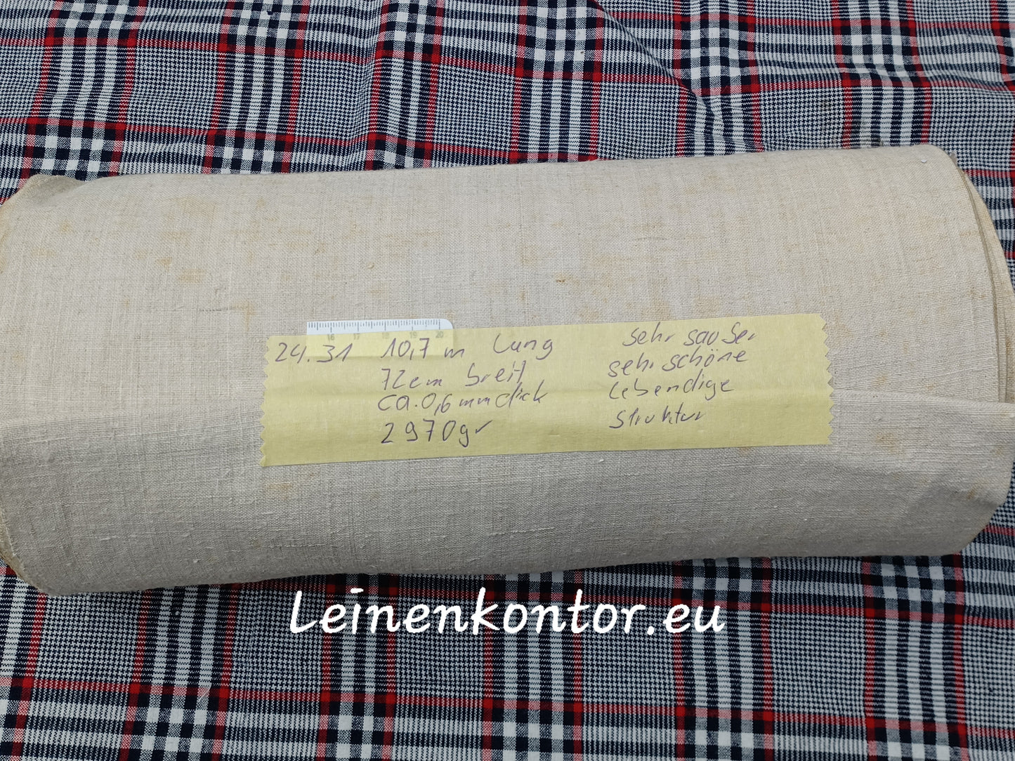 24.31 (10,7m x 0,72m x 0,6mm) Altes Bauernleinen Landhaus Leinenstoff Leinenballen