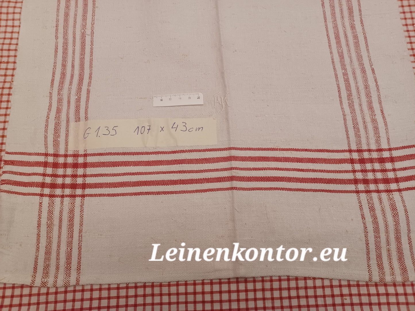 G1.35 (107cm x 43cm) Geschirrhandtuch Altes Bauerleinen Landhaus Leinenstoff Leinenhandtücher