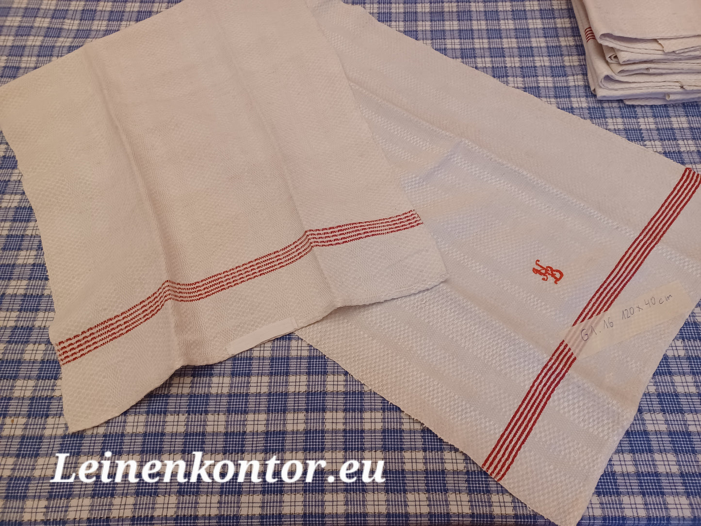 G1.16 (120cm x 40cm) Geschirrhandtuch Altes Bauerleinen Landhaus Leinenstoff Leinenhandtücher