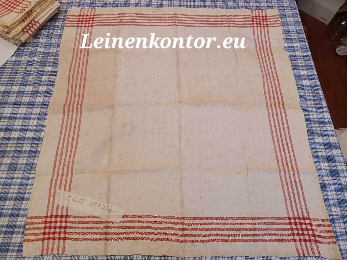 G1.10 (68cm x 60cm) Geschirrhandtuch Altes Bauerleinen Landhaus Leinenstoff Leinenhandtücher