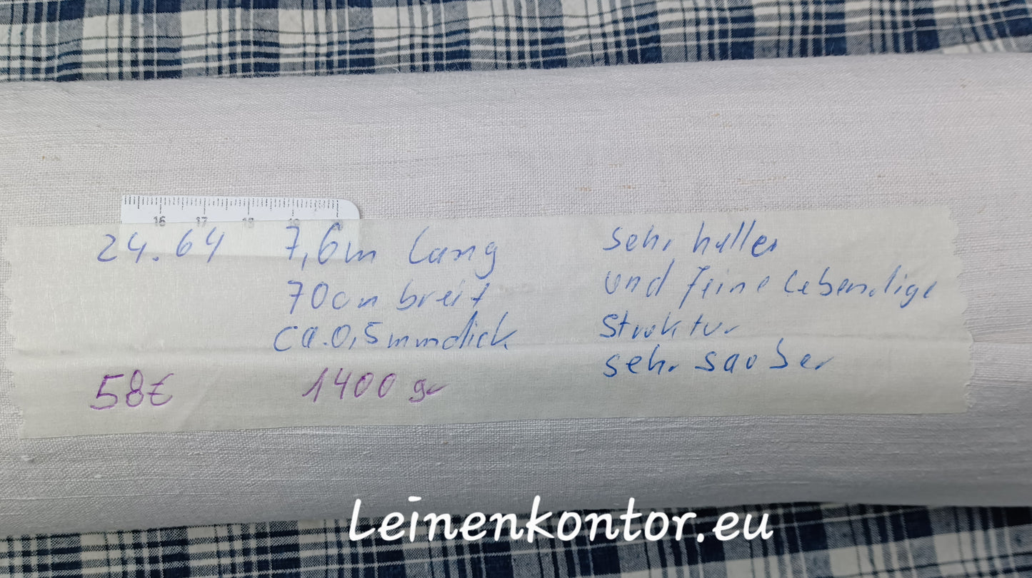 24.64 (7,6m x 0,70m x 0,5mm) Altes Bauernleinen Landhaus Leinenstoff Leinenballen