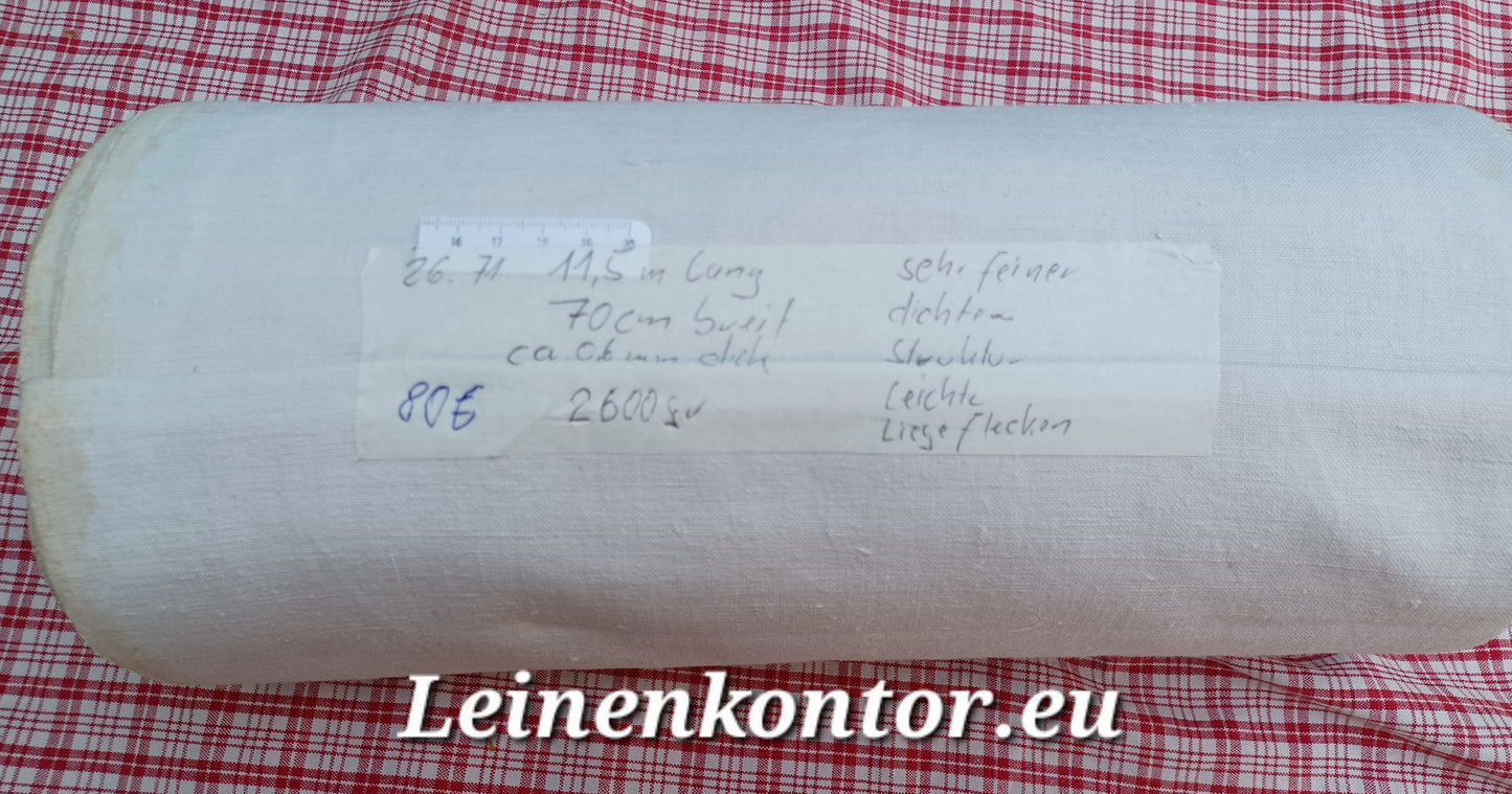 26.71 (11,5m x 0,70m x 0,6mm, 2600gr) Leinen Landhaus Leinenstoff Leinenballen