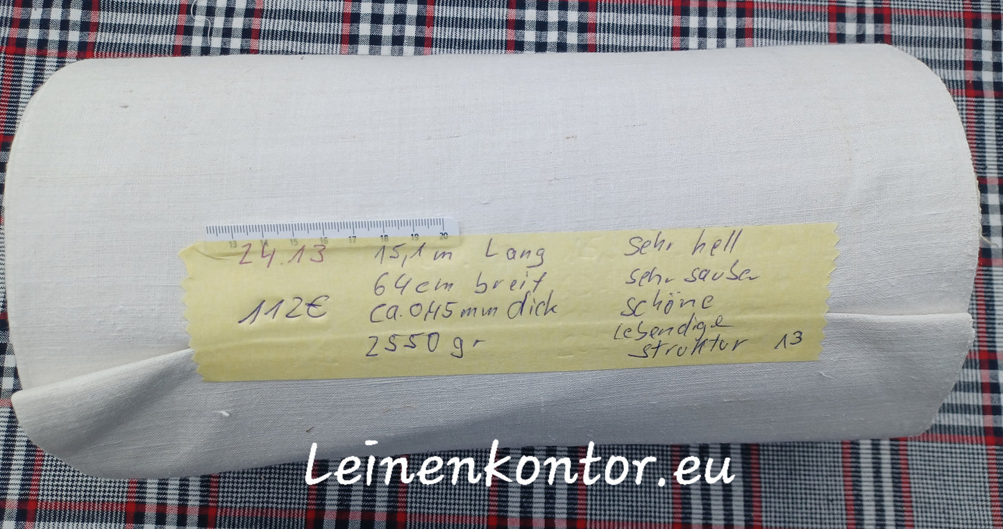 24.13 (15,1m x 0,64m x 0,45mm) Altes Bauernleinen Landhaus Leinenstoff Leinenballen