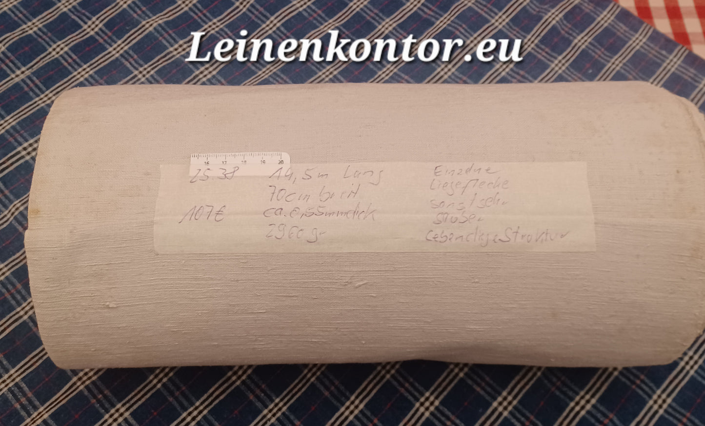25.38 (14,5m x 0,70m x 0,55mm) Leinen Landhaus Leinenstoff Leinenballen