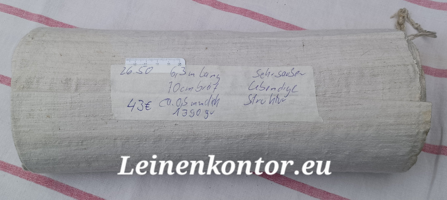 26.50 (6,3m x 0,70m x 0,5mm, 1390gr) Leinen Landhaus Leinenstoff Leinenballen