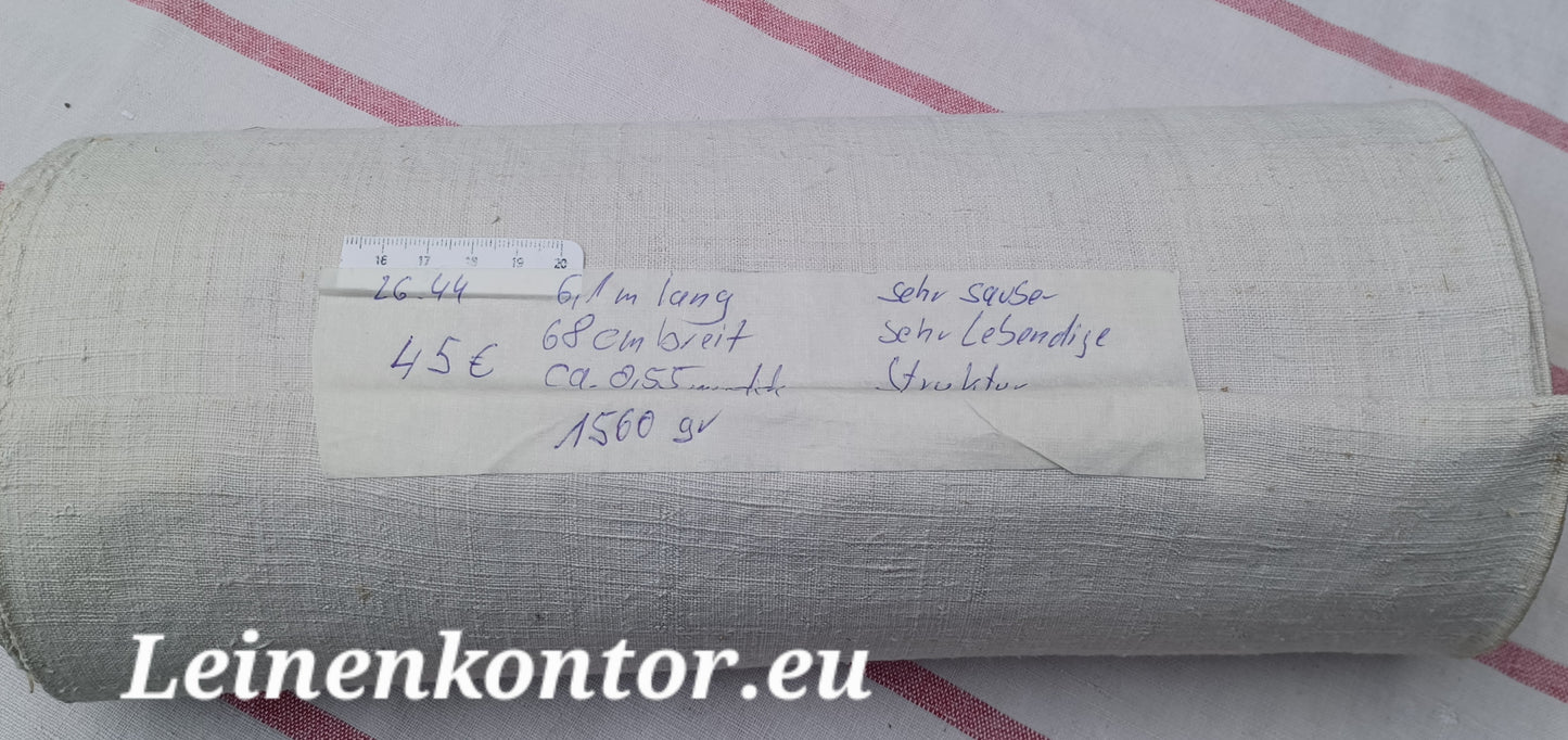 26.44 (6,5m x 0,68m x 0,55mm, 1300gr) Leinen Landhaus Leinenstoff Leinenballen