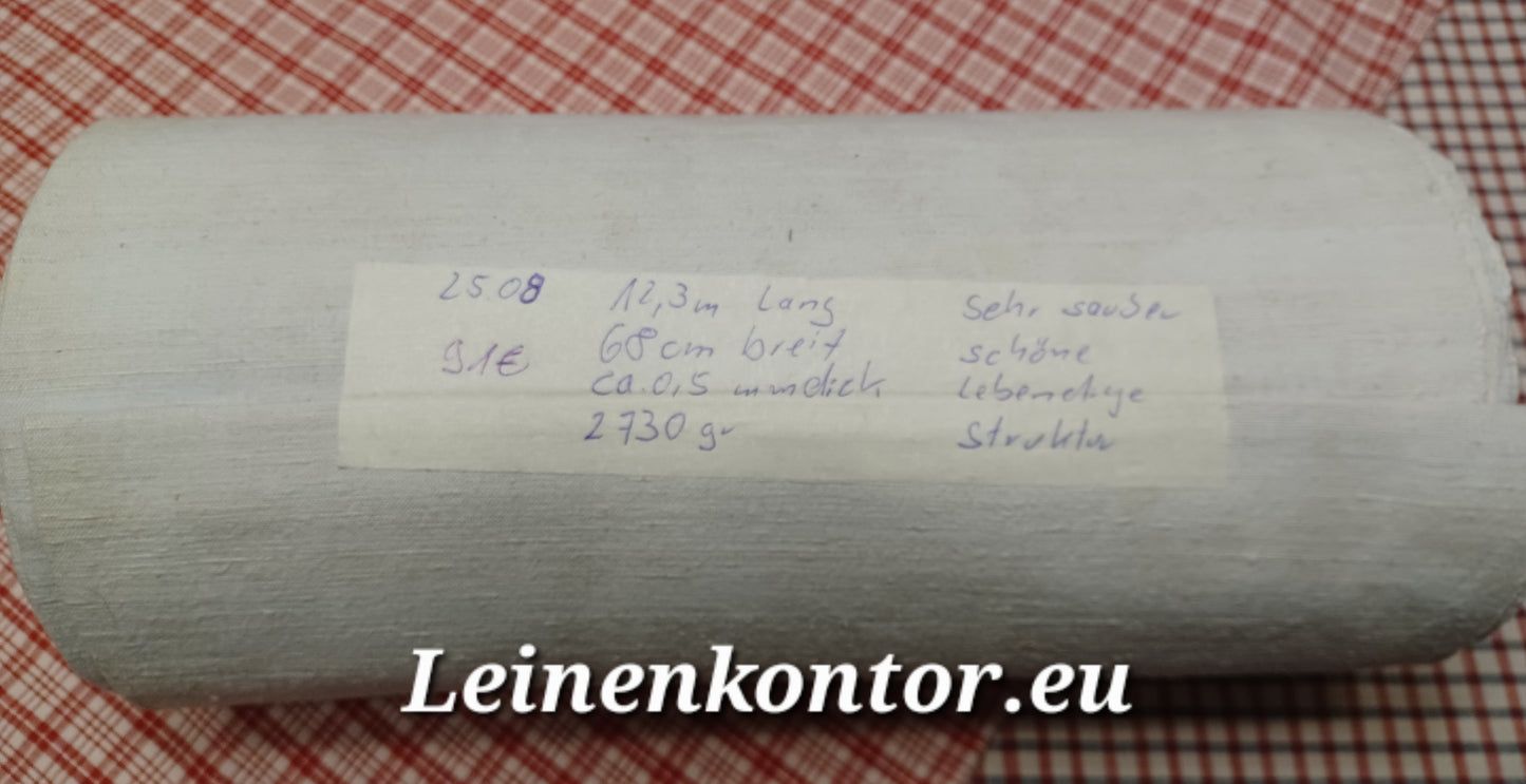 25.08 (12,3m x 0,68m x 0,5mm) Leinen Landhaus Leinenstoff Leinenballen