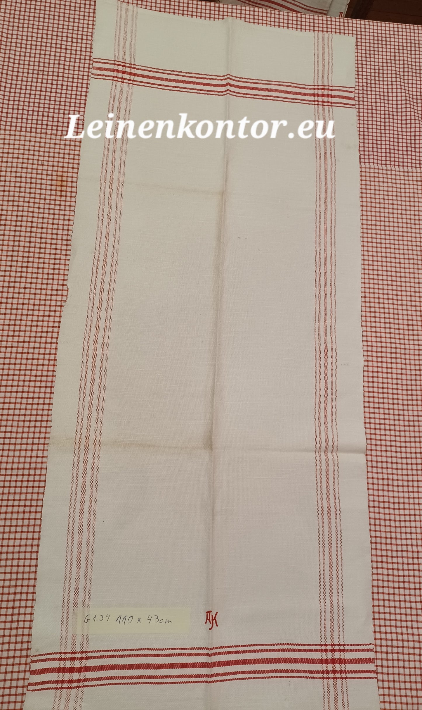 G1.34 (110cm x 43cm) Geschirrhandtuch Altes Bauerleinen Landhaus Leinenstoff Leinenhandtücher