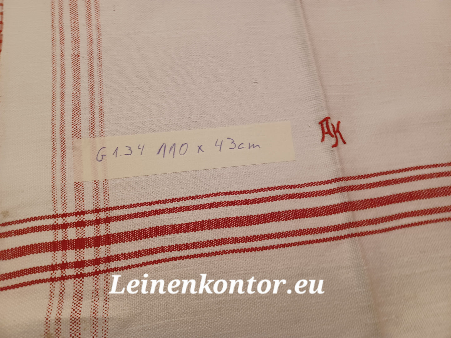 G1.34 (110cm x 43cm) Geschirrhandtuch Altes Bauerleinen Landhaus Leinenstoff Leinenhandtücher