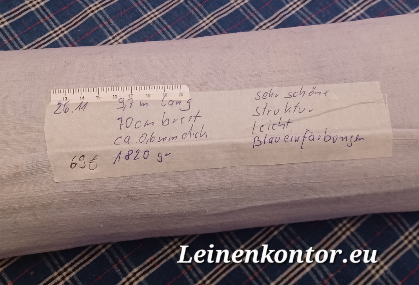 26.11 (9,7m x 0,70cm x 0,6mm, 1820gr) Bauernleinen Leinen Landhaus Leinenstoff Leinenballen