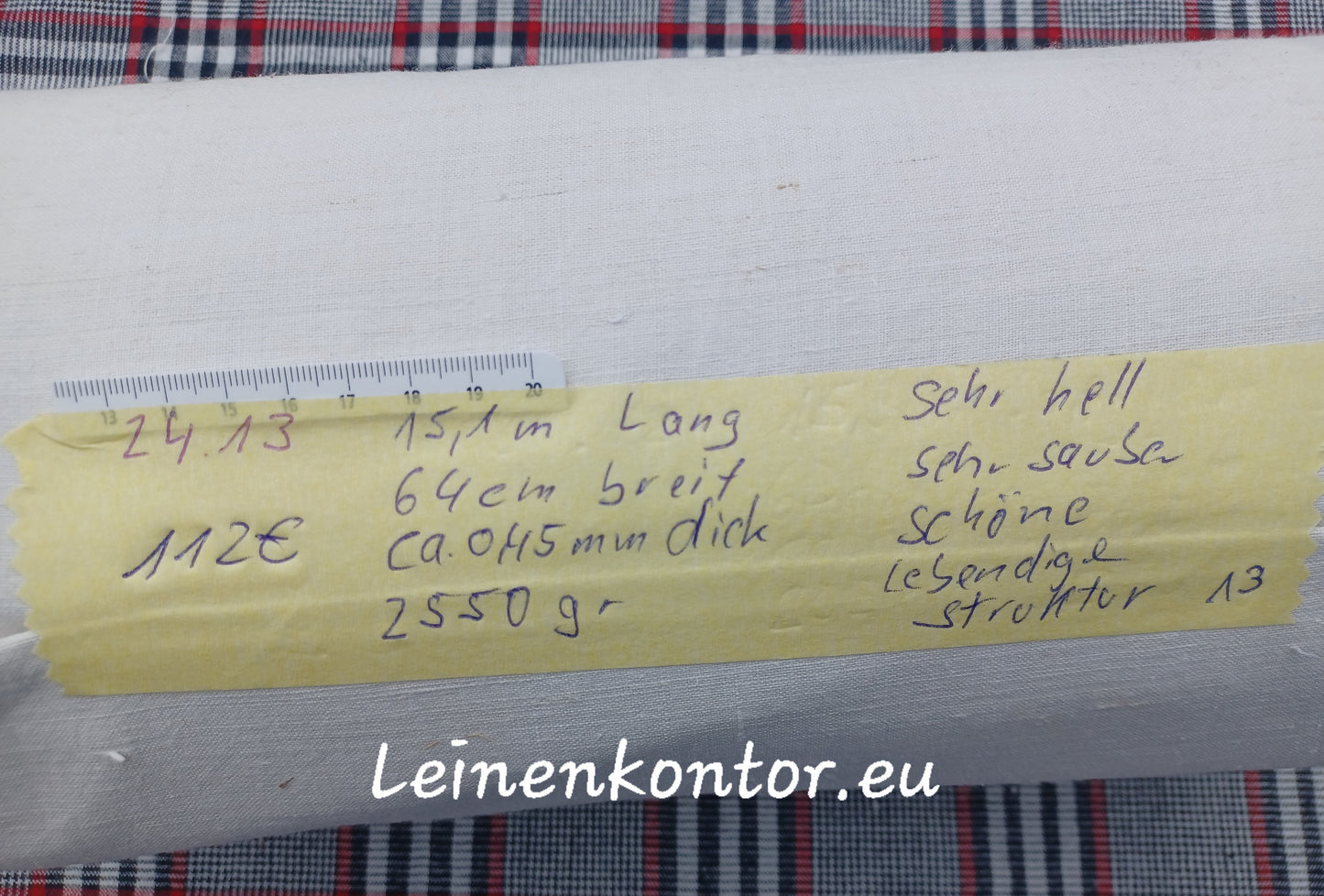 24.13 (15,1m x 0,64m x 0,45mm) Altes Bauernleinen Landhaus Leinenstoff Leinenballen