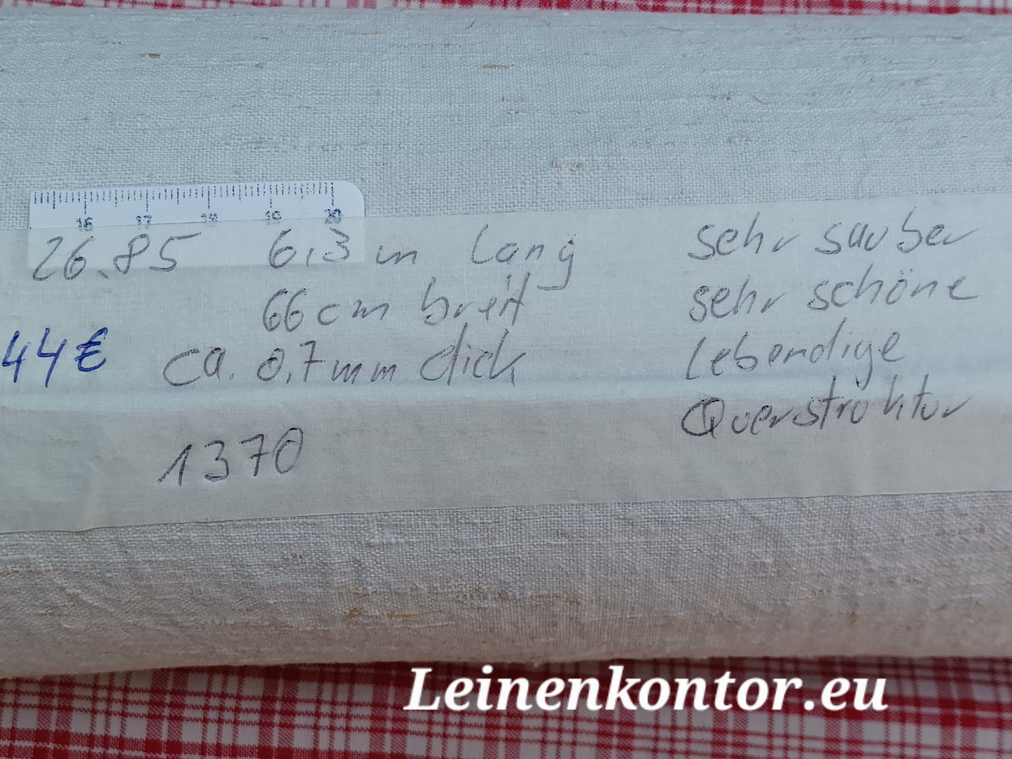 26.85 (6,3m x 0,66m x 0,7mm, 1370gr) Leinen Landhaus Leinenstoff Leinenballen