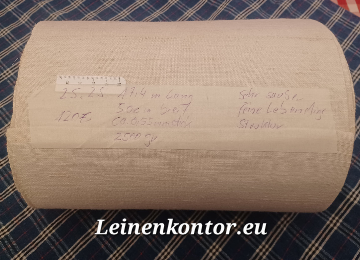 25.25 (17,4m x 0,50m x 0,55mm) Leinen Landhaus Leinenstoff Leinenballen