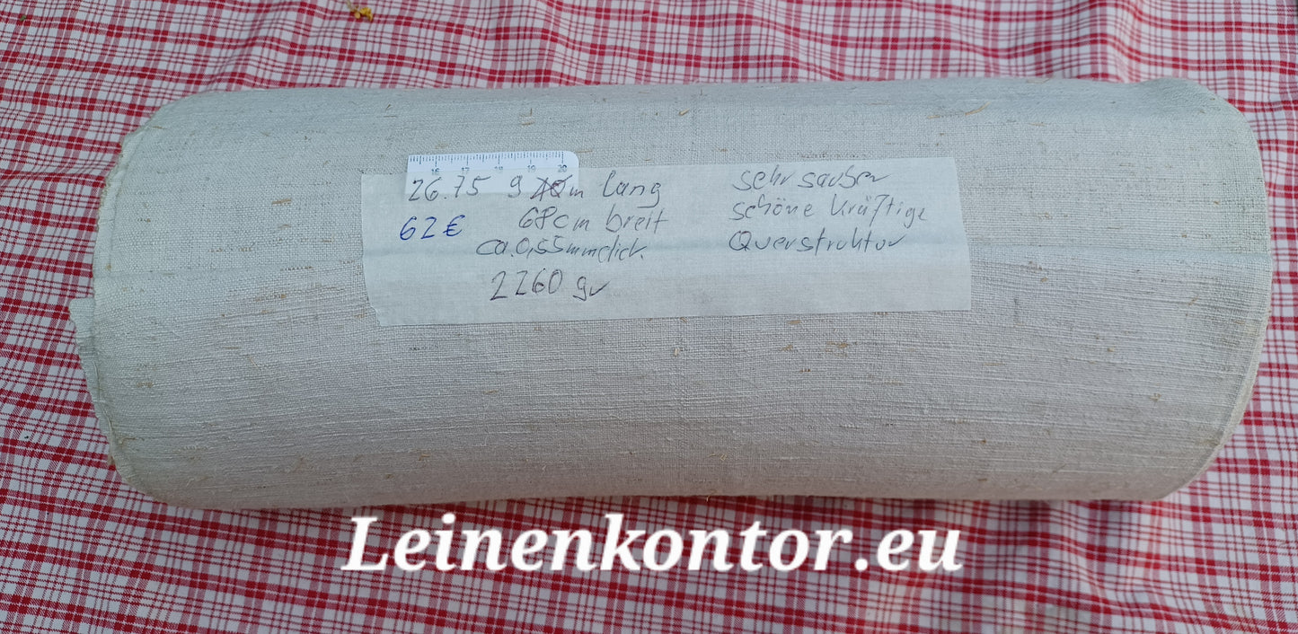 26.75 (9m x 0,68m x 0,68mm, 2260gr) Leinen Landhaus Leinenstoff Leinenballen