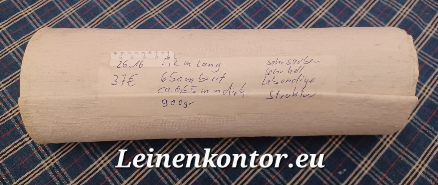 26.16 (5,2m x 0,65cm x 0,55mm, 900gr) Bauernleinen Leinen Landhaus Leinenstoff Leinenballen