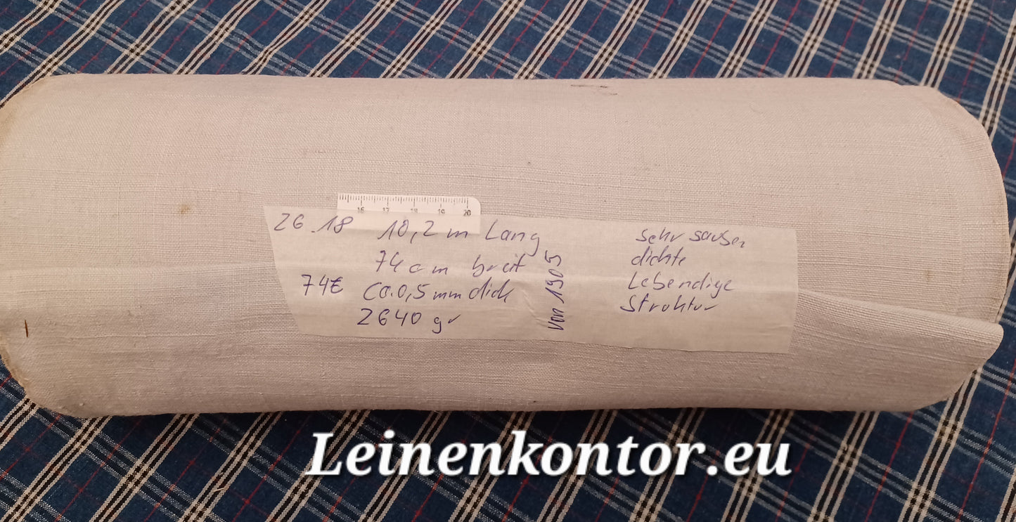 26.18 (10,2m x 0,74cm x 0,5mm, 2640gr) Bauernleinen Leinen Landhaus Leinenstoff Leinenballen