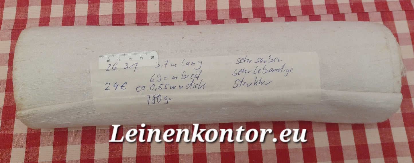 26.31 (3,7m x 69m x 0,55mm, 780gr) Leinen Landhaus Leinenstoff Leinenballen