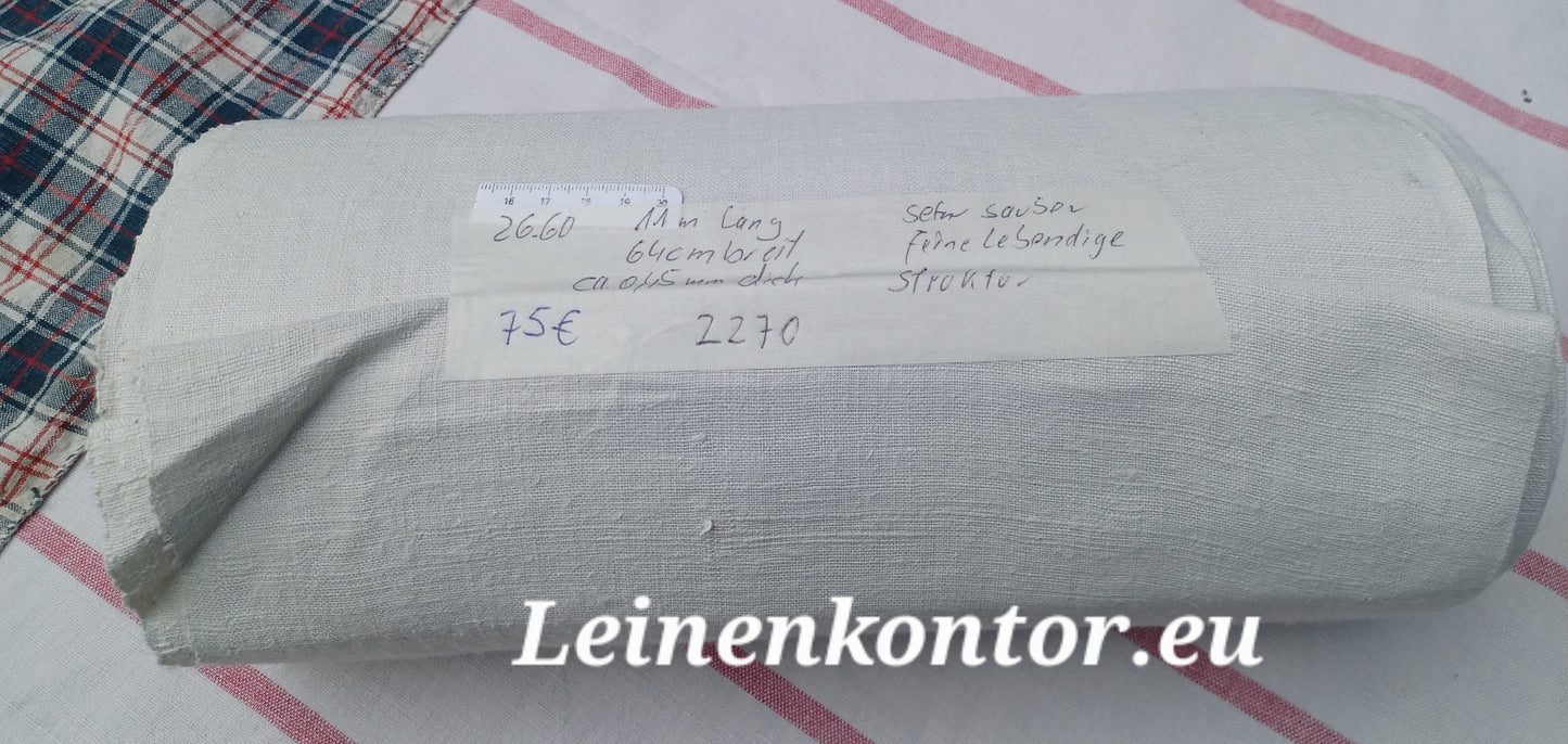 26.60 (11m x 0,64m x 0,45mm, 2270gr) Leinen Landhaus Leinenstoff Leinenballen