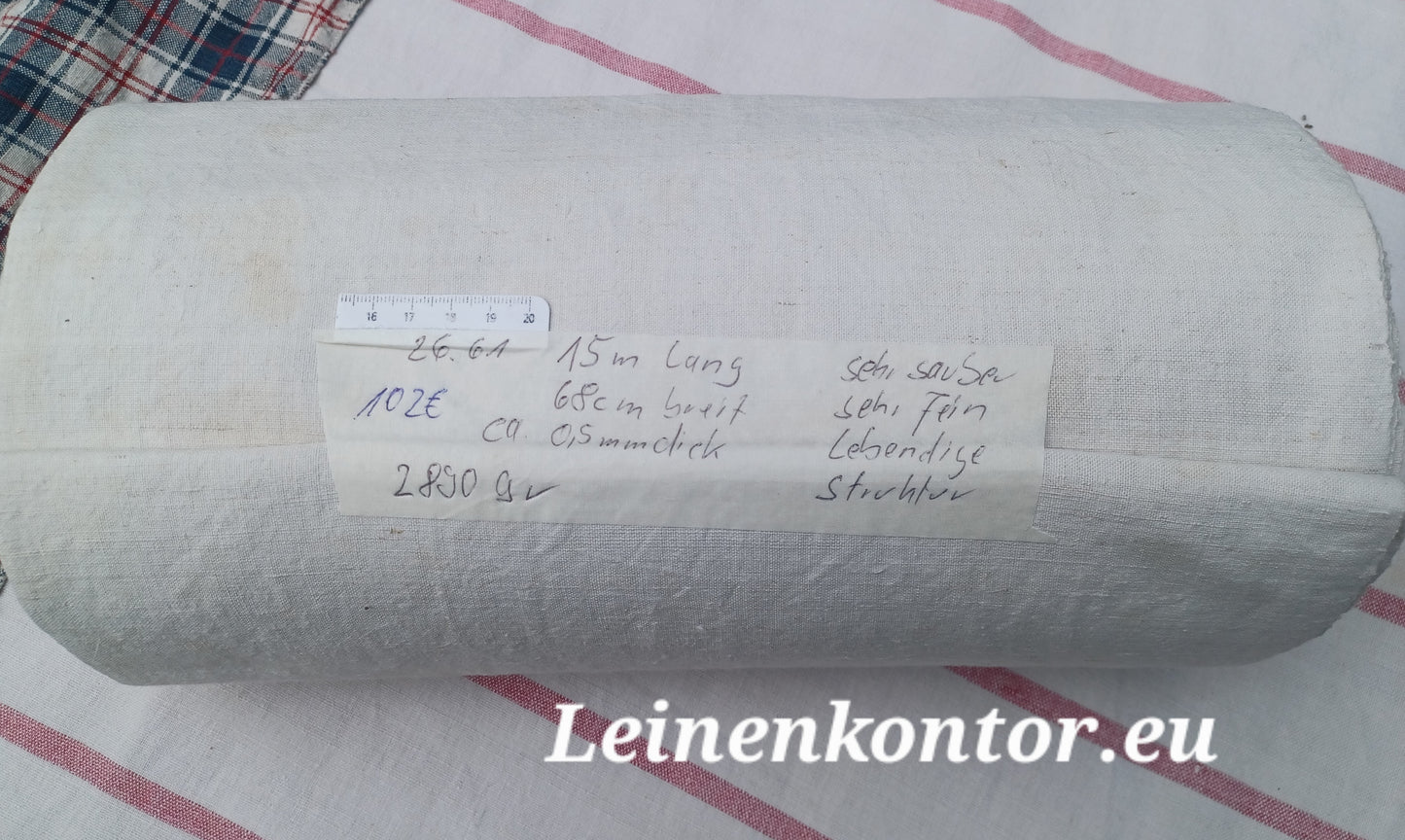 26.61 (15m x 0,68m x 0,5mm, 2890gr) Leinen Landhaus Leinenstoff Leinenballen