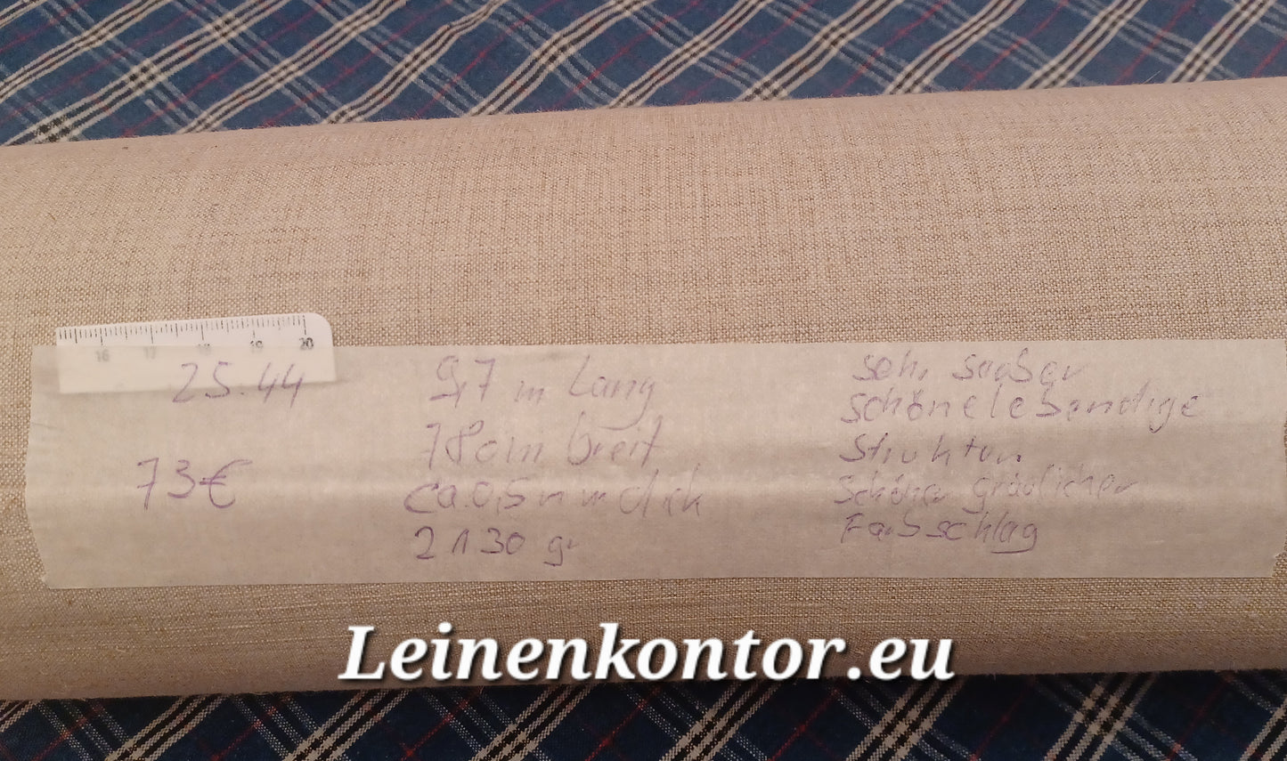 25.44 (9,7m x 0,78m x 0,5mm, 2130gr) Leinen Landhaus Leinenstoff Leinenballen