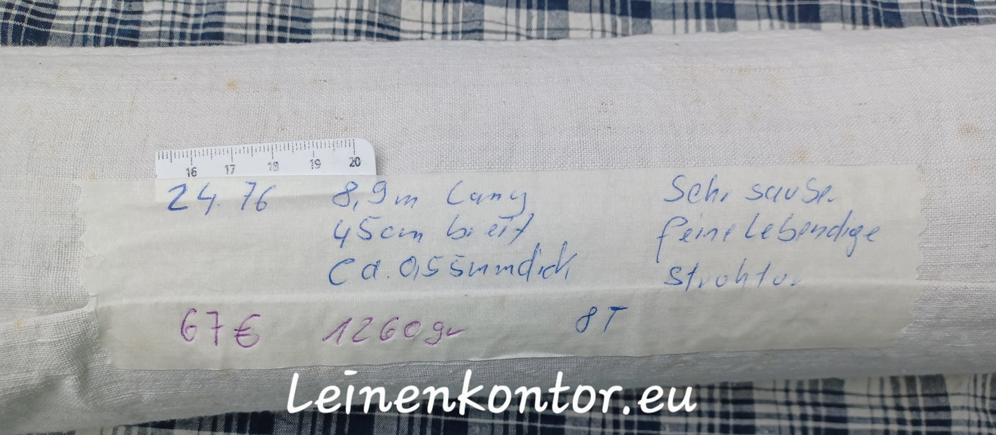 24.76 (8,9m x 0,45m x 0,55mm dick) Handtuchleinen Altes Bauernleinen Landhaus Leinenstoff Leinenballen