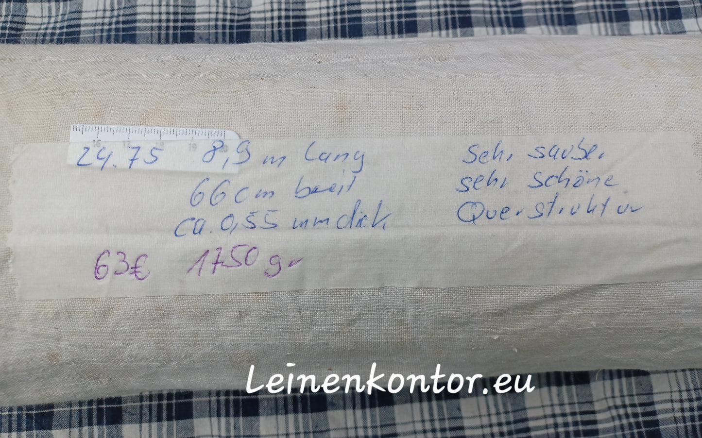 24.75 (8,9m x 0,66m x 0,55mm) Altes Bauernleinen Landhaus Leinenstoff Leinenballen
