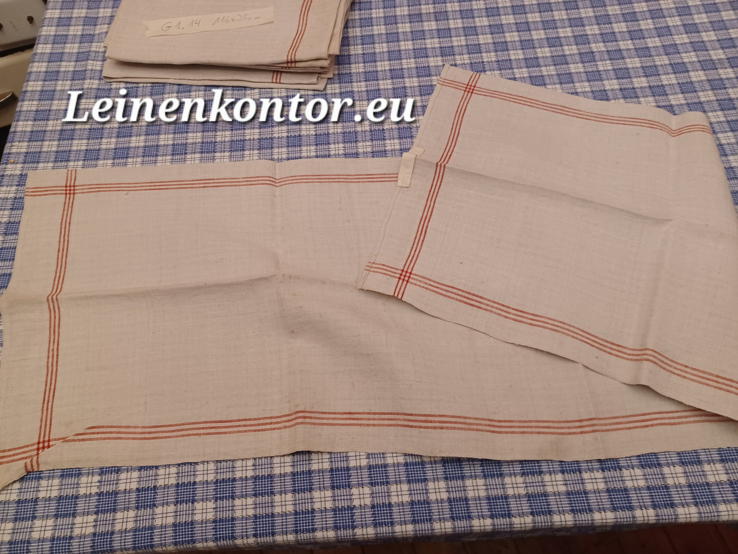 G1.14 (116cm x 36cm) Geschirrhandtuch Altes Bauerleinen Landhaus Leinenstoff Leinenhandtücher