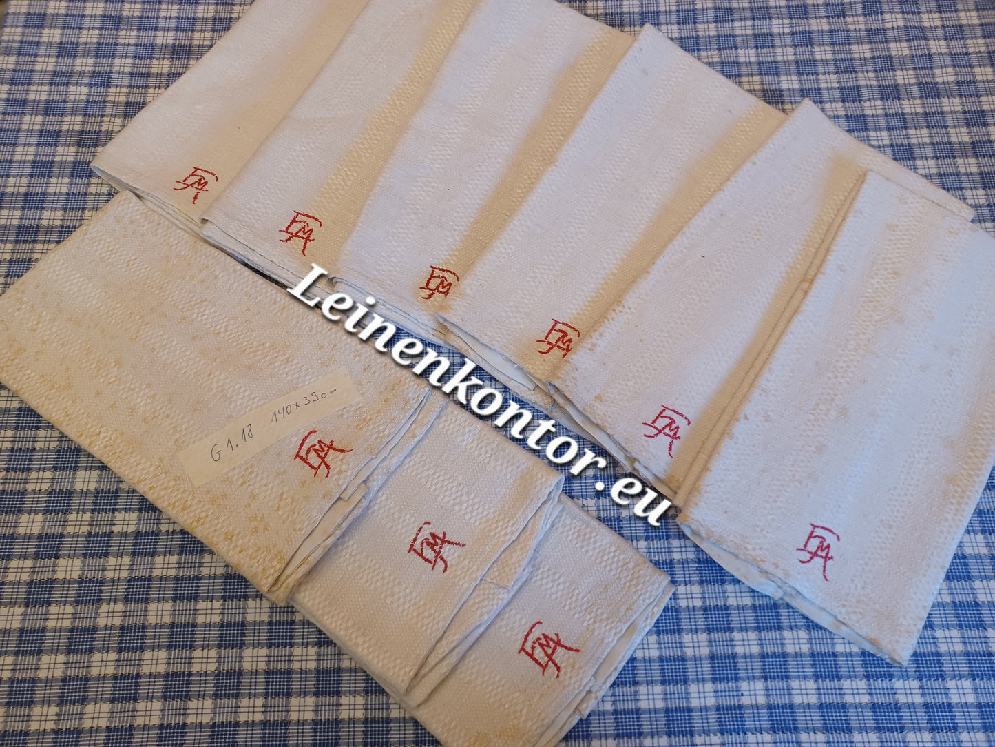 G1.18 (140cm x 39cm) Halbleinenhandtücher Geschirrhandtuch Altes Bauerleinen Landhaus Leinenstoff Leinenhandtücher