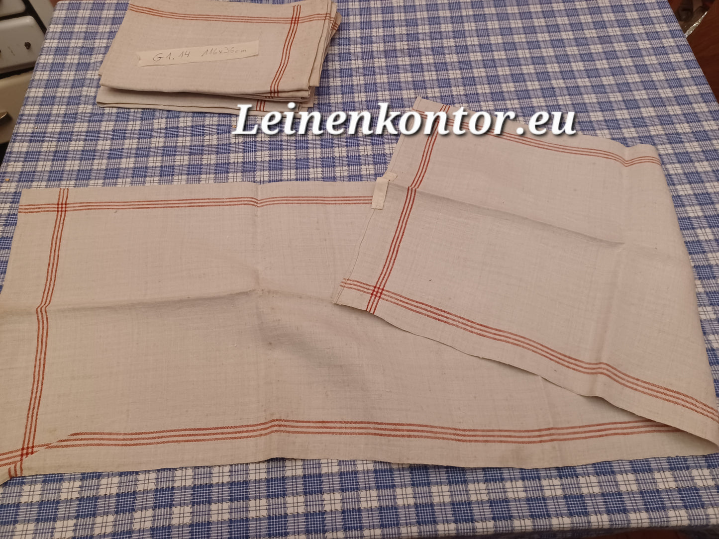 G1.14 (116cm x 36cm) Geschirrhandtuch Altes Bauerleinen Landhaus Leinenstoff Leinenhandtücher