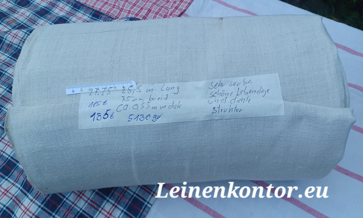 27.25 (25,5m x 0,75m x 0,5mm, 5130gr) Leinen Landhaus Leinenstoff Leinenballen
