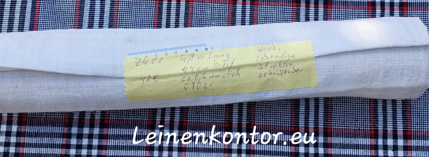 24.01 (4,8m x 0,44m x 0,5mm) Altes Bauernleinen Landhaus Leinenstoff Leinenballen