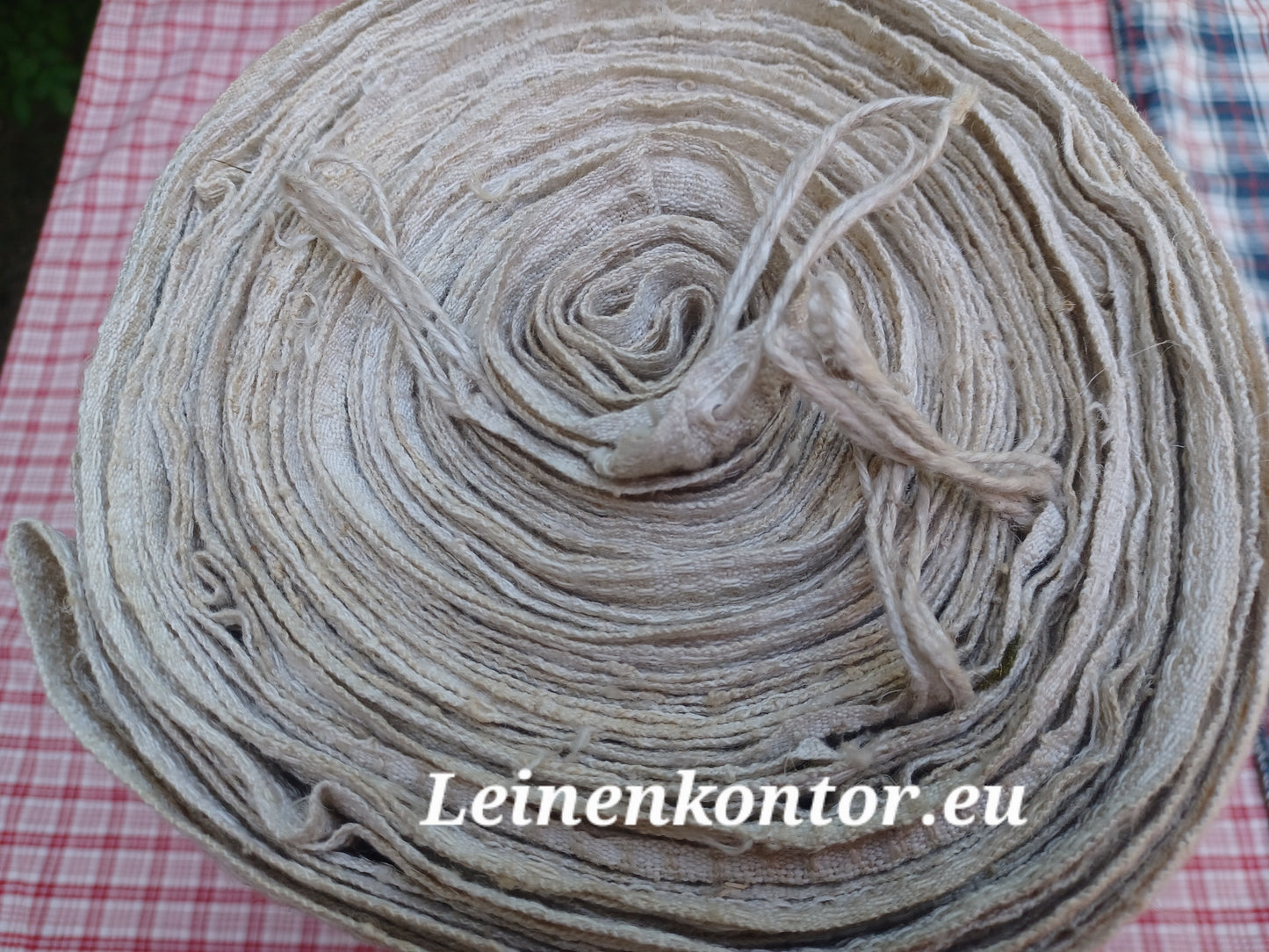 27.03 (11,4m x 0,64m x 0,8mm, 2300gr) Halbleinen, Altes Bauernleinen Landhaus Leinenstoff Leinenballen