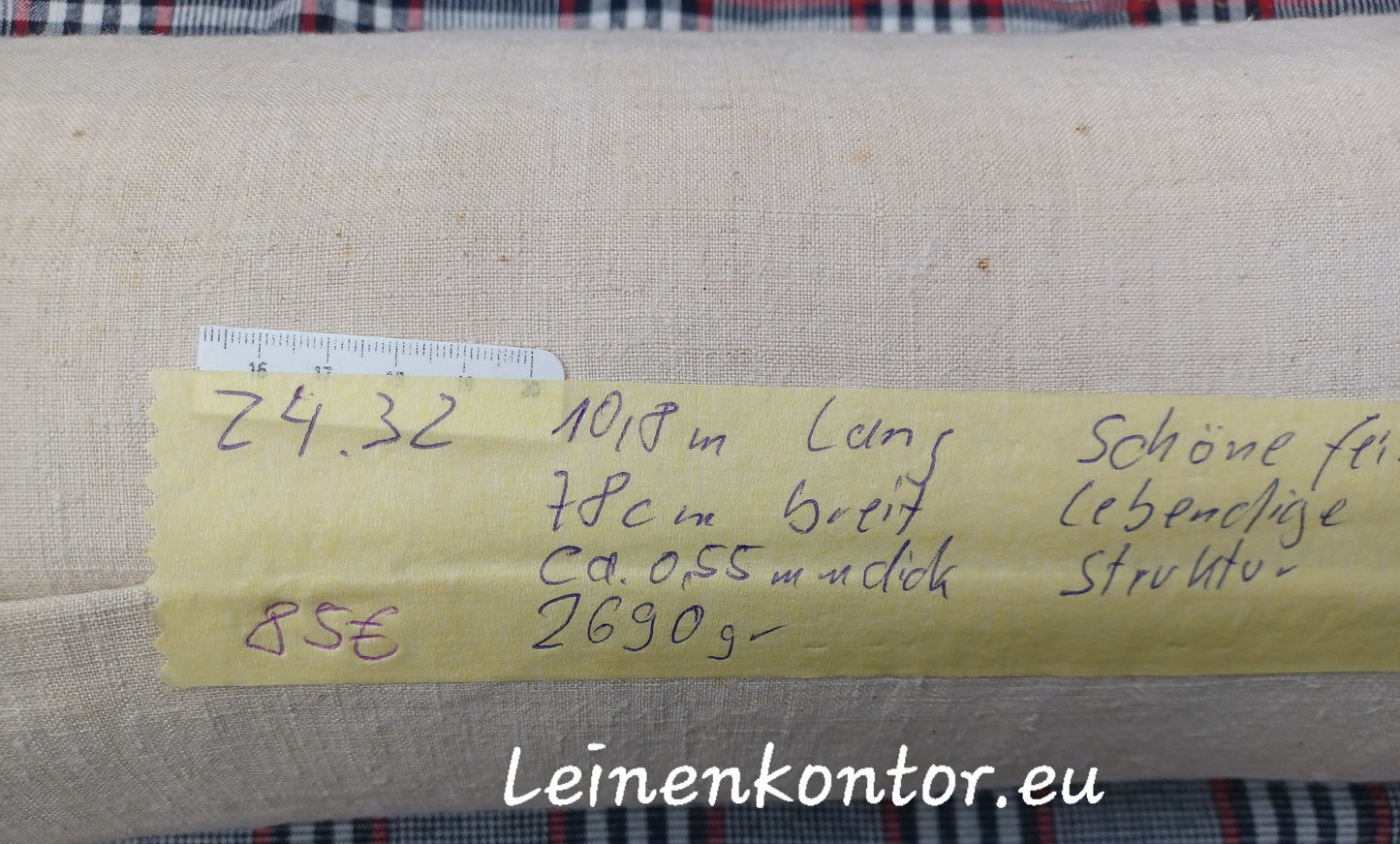 24.32 (10,8m x 0,78m x 0,55mm) Altes Bauernleinen Landhaus Leinenstoff Leinenballen