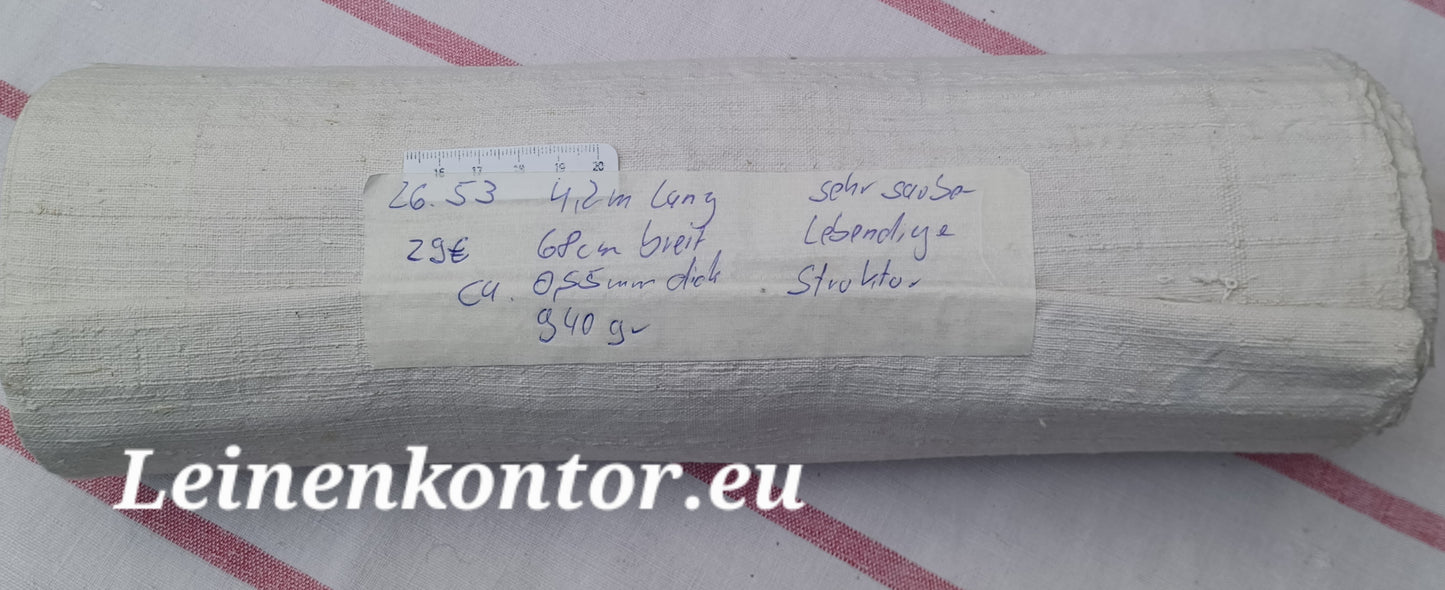 26.53 (4,2m x 0,68m x 0,55mm, 940gr) Leinen Landhaus Leinenstoff Leinenballen