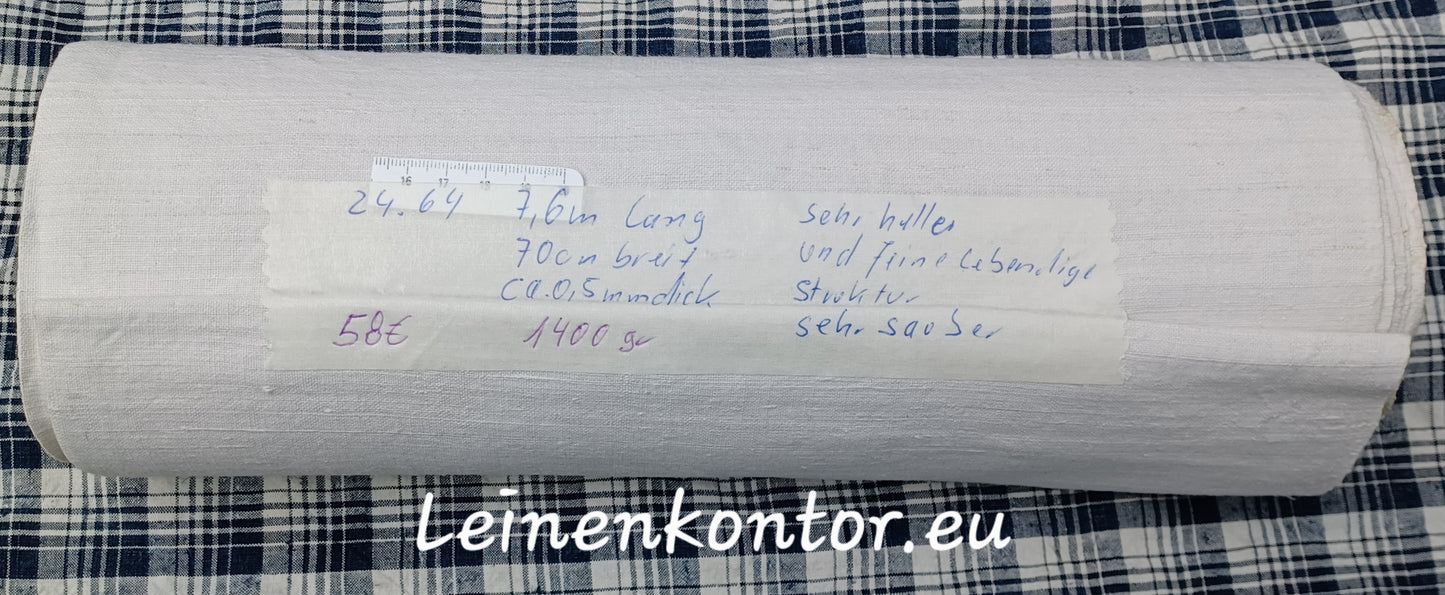 24.64 (7,6m x 0,70m x 0,5mm) Altes Bauernleinen Landhaus Leinenstoff Leinenballen